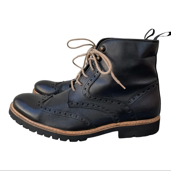 Heritage Black Leather Boots Mens Size 9 /EU 40 by Ortiz & Reed Lace Up - Picture 3 of 12